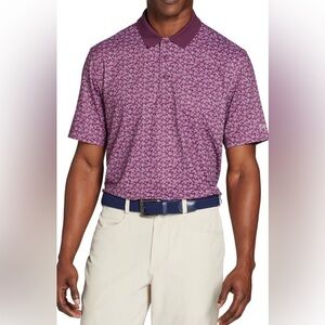 Walter Hagen Performance 11 Purple Floral Golf Fashion Polo Shirt Men’s Size XL
